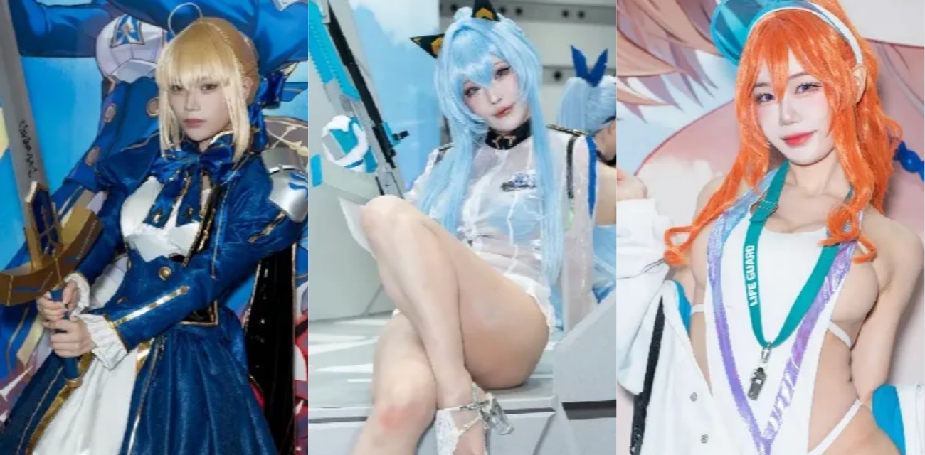 动漫展会极品 COSER 人前露出 美女在暴露边缘疯狂挑逗 渴望猥琐大叔舔敏感部位！