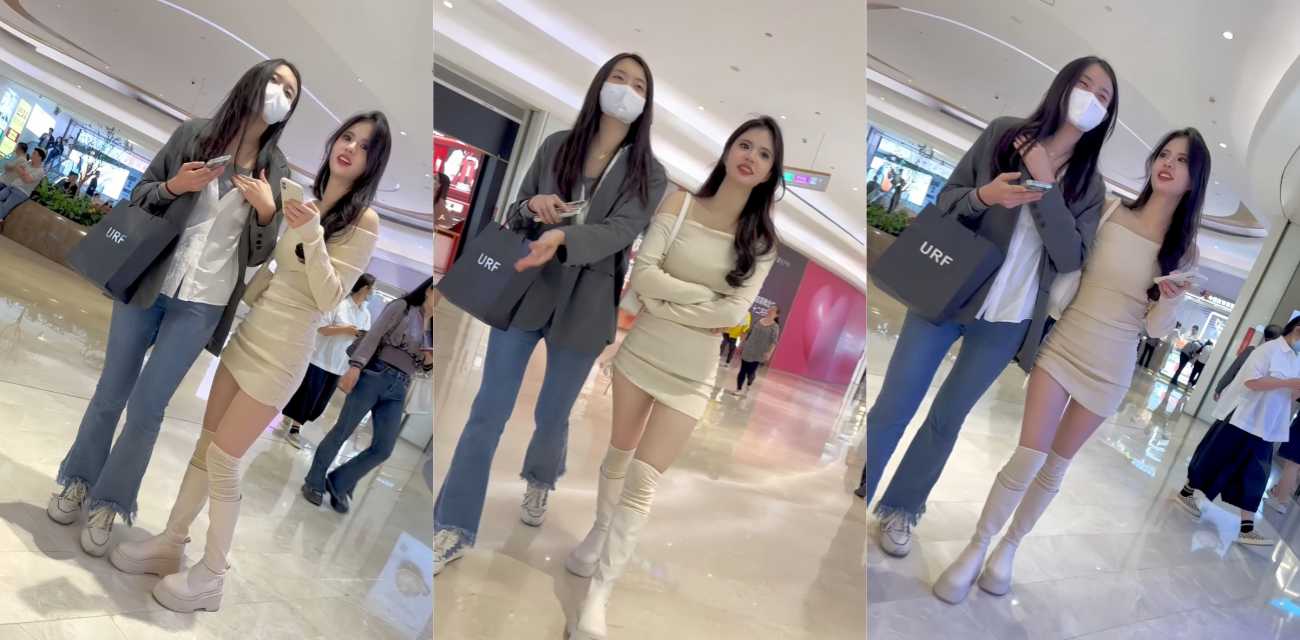 偷拍大神KFC 商场抄底长筒靴极品气质美女 超短包臀裙白色小内内全露骚逼隐现