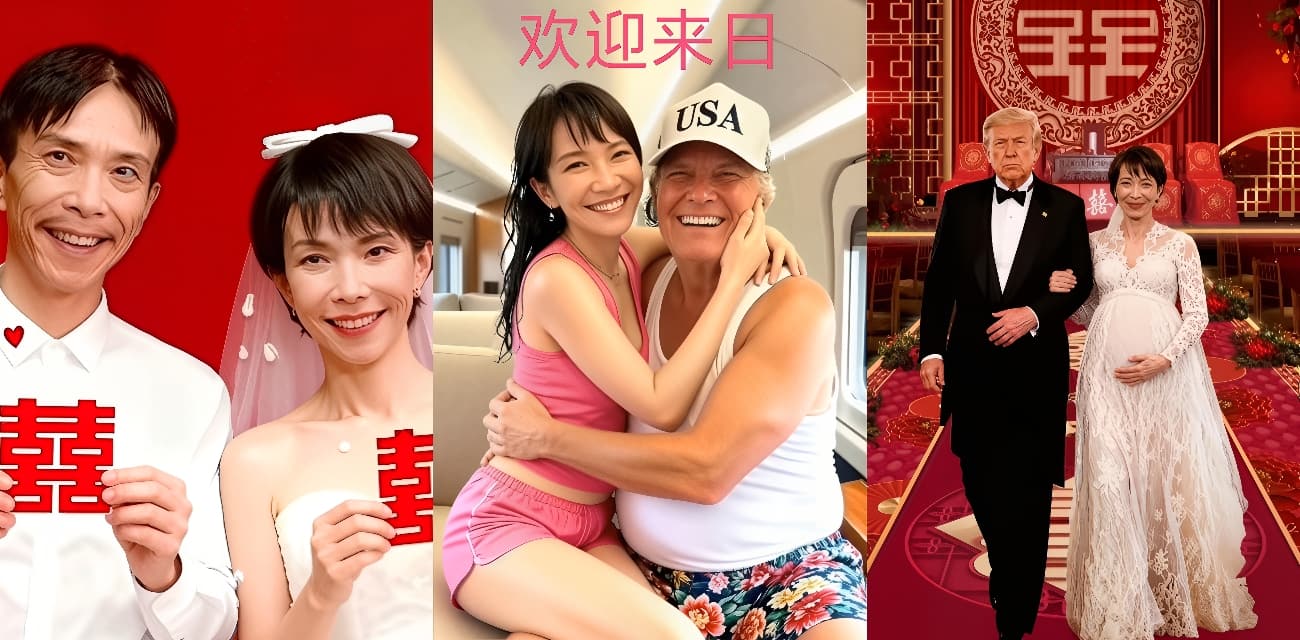 日本女首相高市早苗近期言论激起千层浪！图我华夏心不死 臭婊子恶搞图片和特朗普AI脱衣视频来袭 红粉必看必转发！