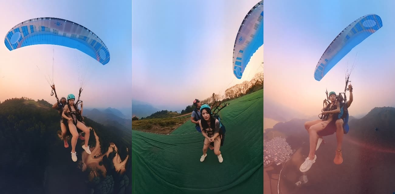 上海女孩 越南岘港全裸滑翔 雪白身躯感受热带微风轻颤，高空全裸这也太刺激了吧！