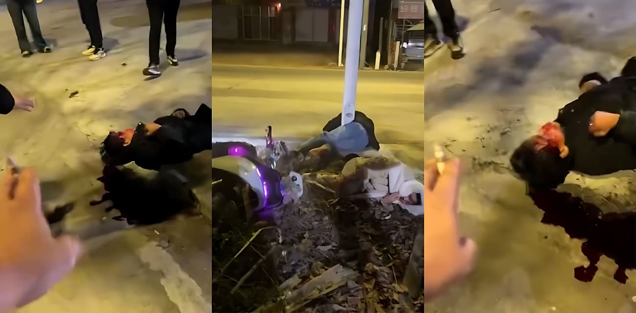 九号一响 爹妈白养！鬼火黄毛载着精神小妹狂飙改装九号 现场惨烈视频曝光 车毁倒地抽搐不止！