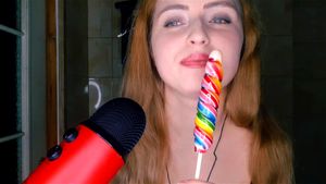 性感的 ASMR 棒棒糖吸吮