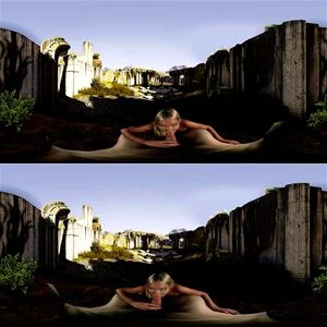 虚拟现实。 3D 毒藤女 - 大奶