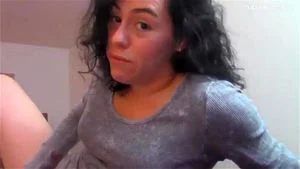 卷发美女自慰