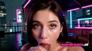 ourdream | 性感的湿身乐趣，诺娃在赛博朋克屋顶