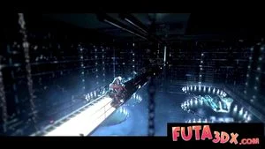 科幻大屌 FUTA 将她的怪物鸡巴塞进宝贝体内