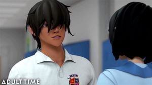 Adult Time Hentai Sex School -教师、学生与继父的激情时刻