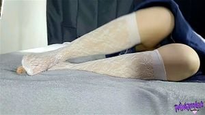 熟女与白袜子, 挑逗袜子恋物癖, 可爱的脚和脚趾, 小脚 pawg, pawgtenshi