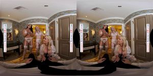 Naughty America - 瑞秋·卡瓦利 (Rachael Cavalli) 给伴娘凯蒂·梦露 (Katie Monroe) 和里根·福克斯 (Reagan Foxx) 带来了惊喜