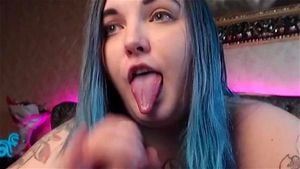 可爱的蓝头发公主与 ahegao 很烂