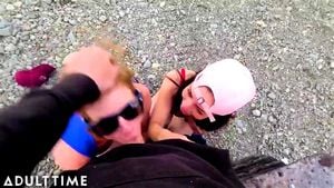Adult Time - 主观视角视角下，几位火辣的多元婚姻妻子轮流在野外口交与性爱