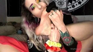长脚趾自我足部嗅闻与膜拜 2