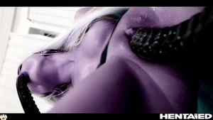 紫发精灵少女情欲萌动并开始泌乳 - Alya Stark 角色扮演幻想 触手双插内射