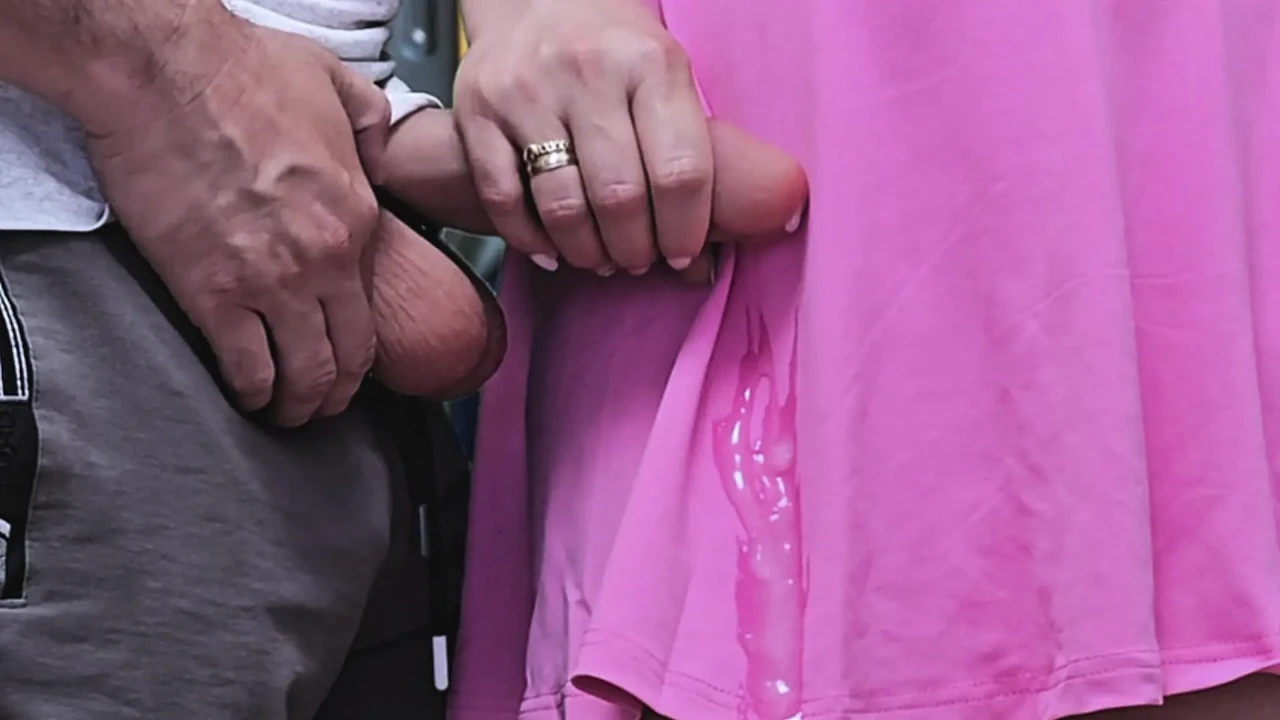 Risky Ride With Stranger's Cock On My Back! He Ejaculate on girl's dress in public transport! Stranger's Dirty Fantasy