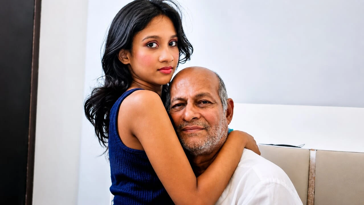 indian Asian Desi Old Man Kissing Licking Sucking fucking Young Girl Video