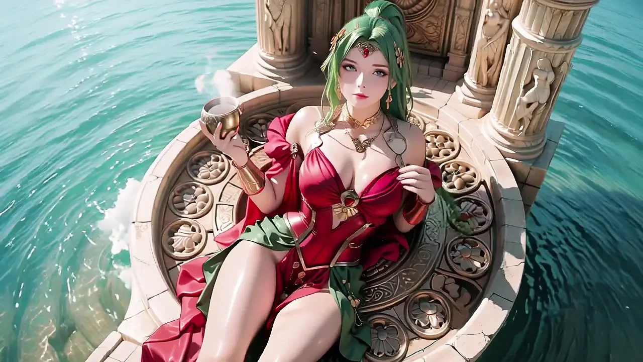 绿色女神海滩索利洛奎伊！那个红金盔甲下面藏着什么比基尼？